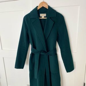 Michael Michael Kors green belted wool blend coat
